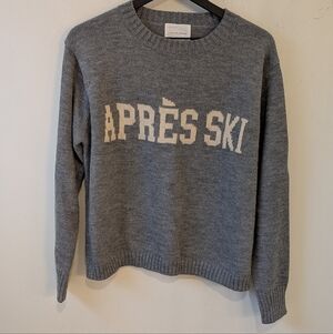 Panache Apparel Women's Apres Ski Grey Graphic Crewneck Sweater Large